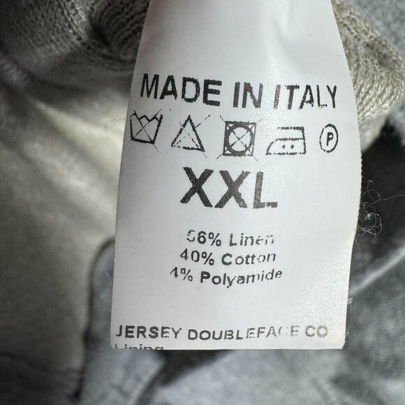 Isaia Napoli gray color block mens hoodie sweatshirt size XXL doubleface jersey - Picture 7 of 9